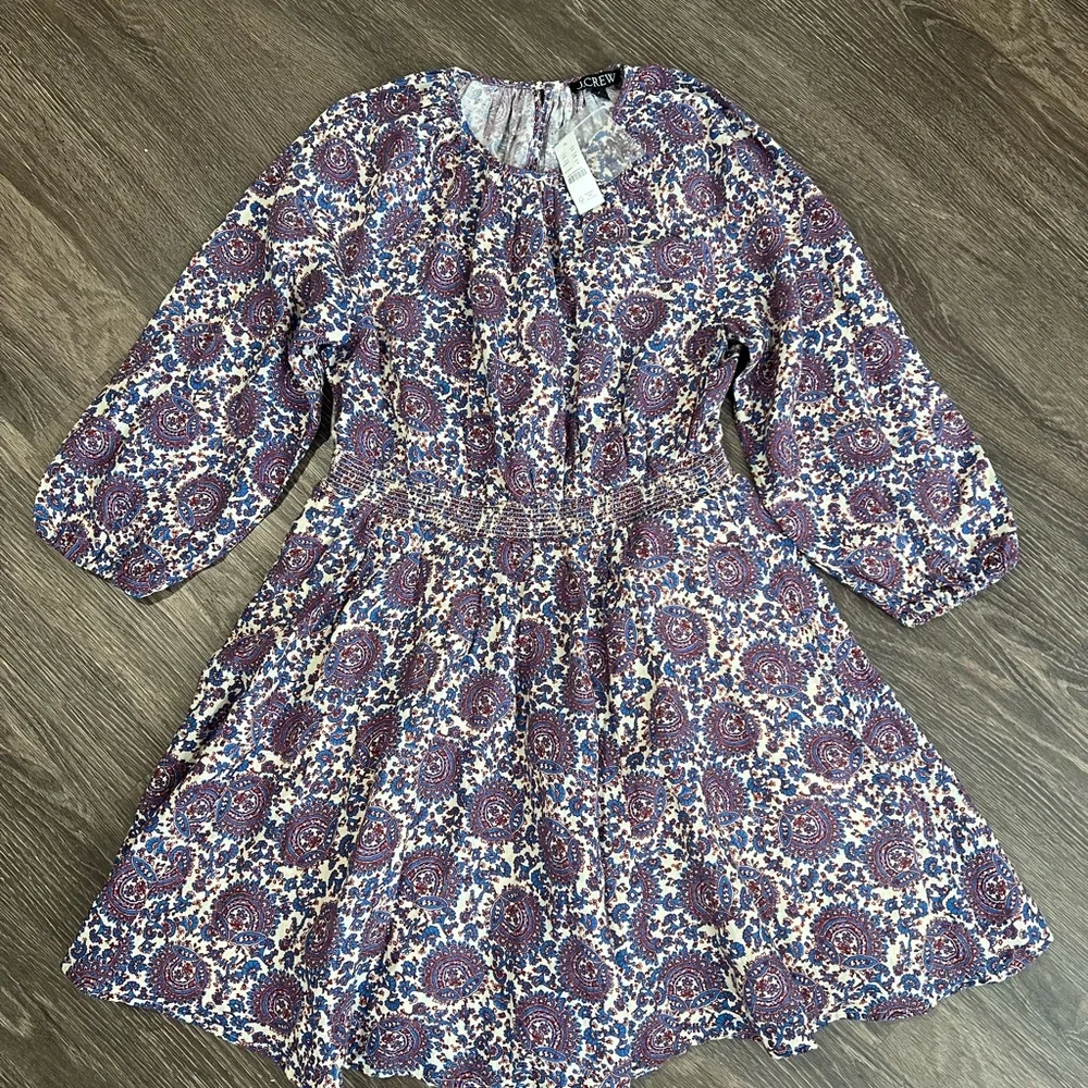 NWT J. Crew Palermo smocked-waist mini dress in floral bouquet linen - Picture 4 of 11